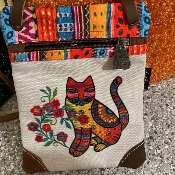 Colorful laurel  Burch Cat Print Crossbody Bag - Picture 7 of 8
